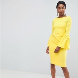 Yellow puff sleeve dress